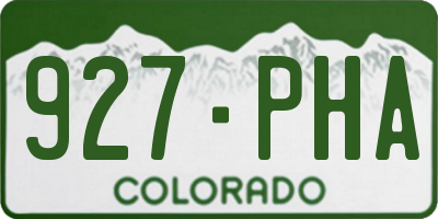 CO license plate 927PHA