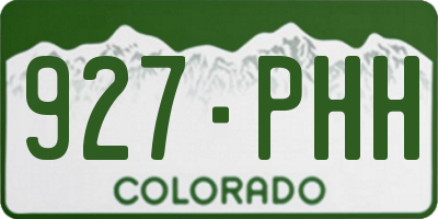 CO license plate 927PHH
