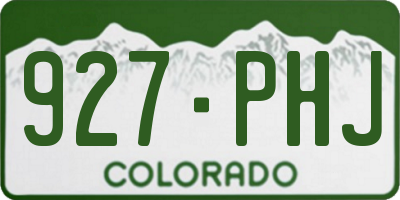 CO license plate 927PHJ