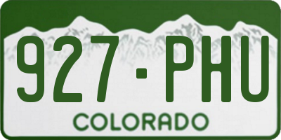 CO license plate 927PHU