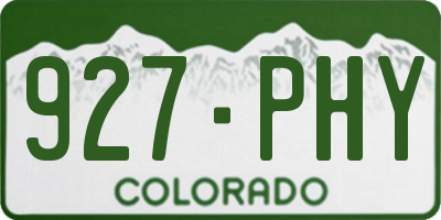 CO license plate 927PHY