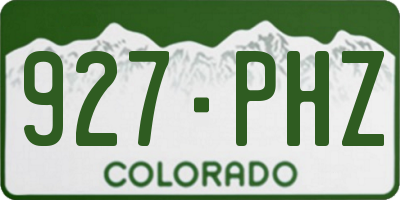 CO license plate 927PHZ