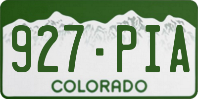 CO license plate 927PIA