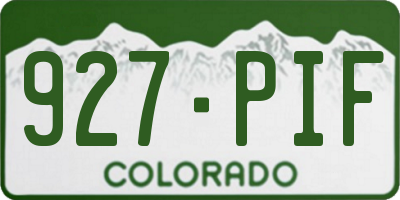 CO license plate 927PIF
