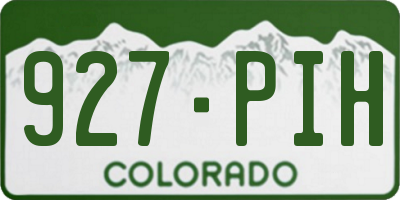 CO license plate 927PIH