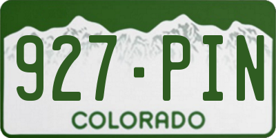 CO license plate 927PIN