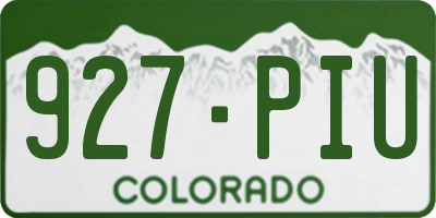 CO license plate 927PIU