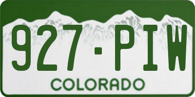 CO license plate 927PIW