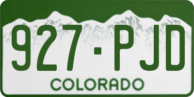 CO license plate 927PJD