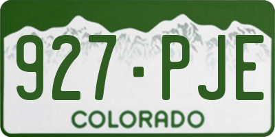 CO license plate 927PJE
