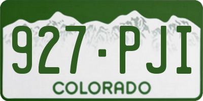 CO license plate 927PJI