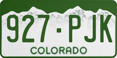 CO license plate 927PJK