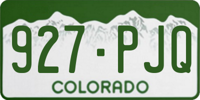 CO license plate 927PJQ
