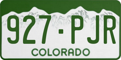 CO license plate 927PJR