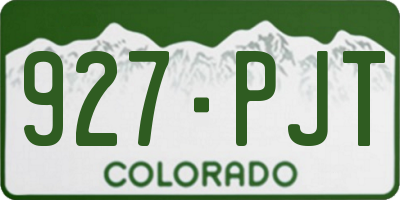 CO license plate 927PJT