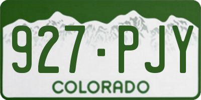 CO license plate 927PJY