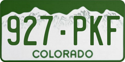 CO license plate 927PKF