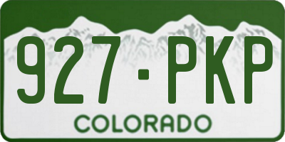 CO license plate 927PKP