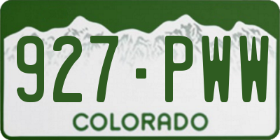 CO license plate 927PWW
