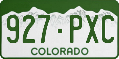 CO license plate 927PXC