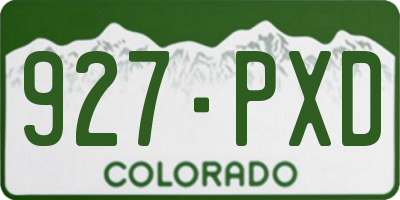 CO license plate 927PXD
