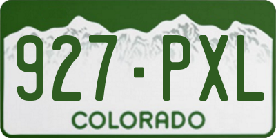 CO license plate 927PXL