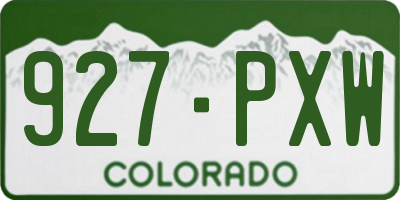 CO license plate 927PXW