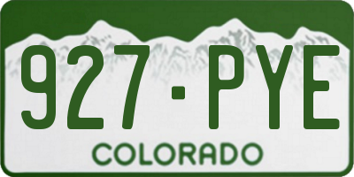 CO license plate 927PYE