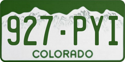 CO license plate 927PYI