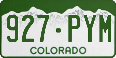 CO license plate 927PYM