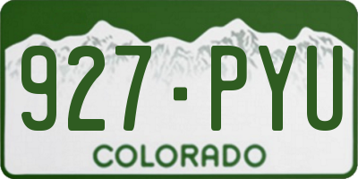 CO license plate 927PYU