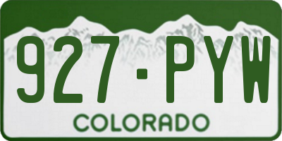 CO license plate 927PYW