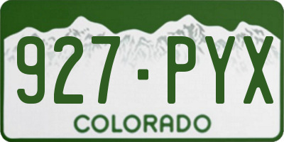 CO license plate 927PYX