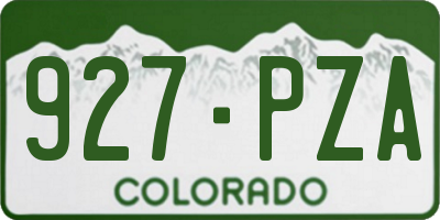 CO license plate 927PZA