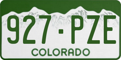 CO license plate 927PZE