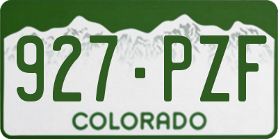 CO license plate 927PZF