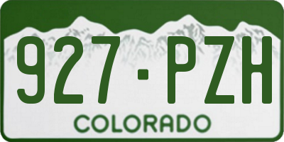 CO license plate 927PZH