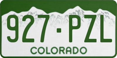CO license plate 927PZL