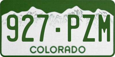 CO license plate 927PZM