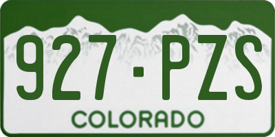 CO license plate 927PZS