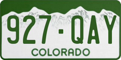 CO license plate 927QAY