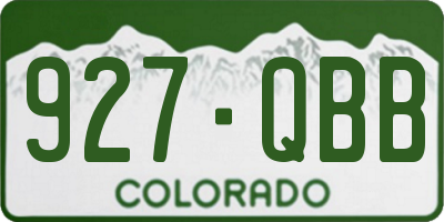 CO license plate 927QBB