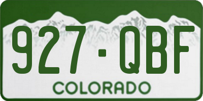 CO license plate 927QBF