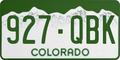 CO license plate 927QBK