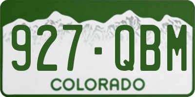 CO license plate 927QBM