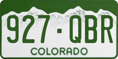 CO license plate 927QBR