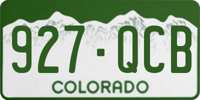 CO license plate 927QCB
