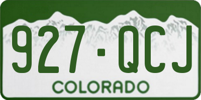 CO license plate 927QCJ