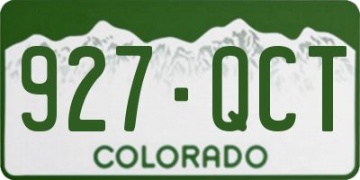 CO license plate 927QCT