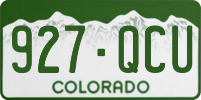 CO license plate 927QCU